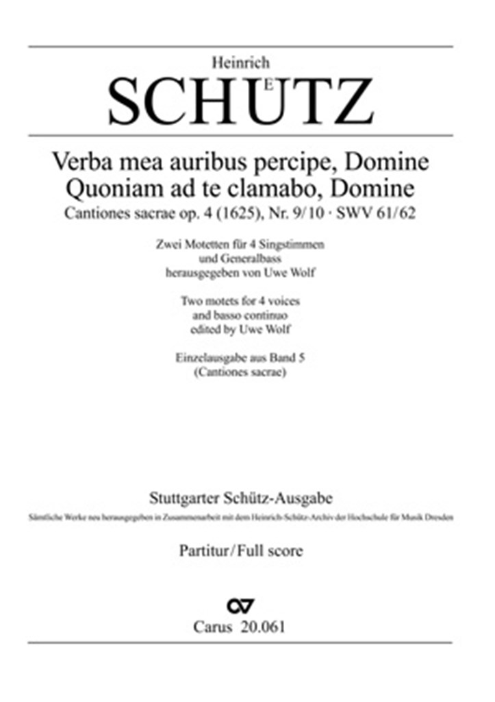 Verba mea auribus percipe- Quoniam ad te clamabo